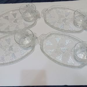 Vintage anchor Hocking snack set